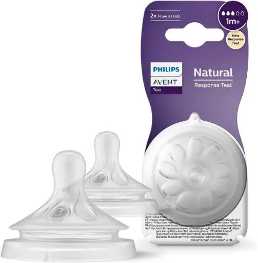 [SCY963/02] Avent Natural Feeding Baby Teat  Slow Flow  (1M+) - 2 Pack