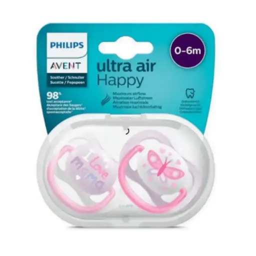[SCF080/02] Philips Avent Pacifier Air Coll 0-6m- 2Pack (girl)